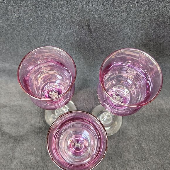 PartyLite Purple Royal Lustre Candle Holders Set Of 3 - Picture 4 of 5